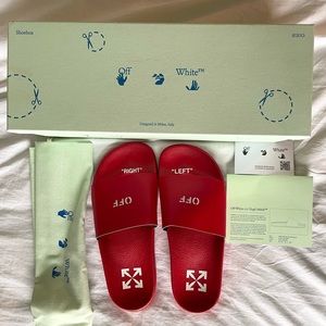 Red OFF-WHITE slides! Size 38